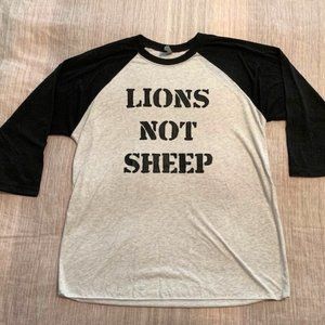 Lions Not Sheep Baseball Tee XL